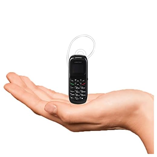 Sudroid Mini Small Mobil Cell Phone L8star BM70 Bluetooth Handset 0.66 inch Unlocked Bluetooth Earphone Dialer Support SIM Card(Black)