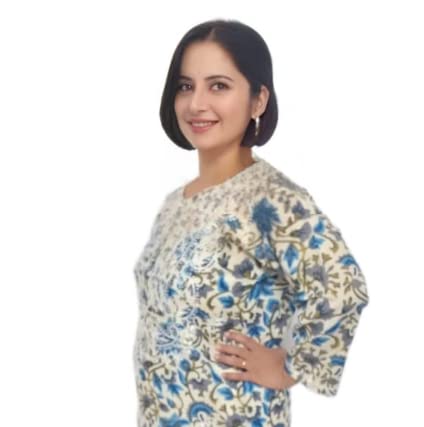 GenericLucknowi Kur White Floral.