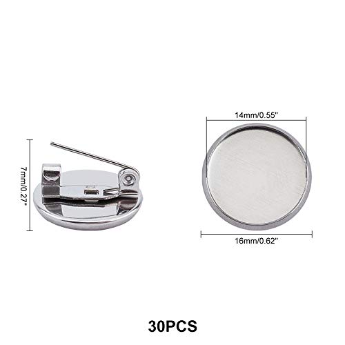UNICRAFTALE-30pcs-14mm-Round-Brooch-Pin-Blanks-Stainless-Steel-Brooch-Pin-Brooch-Bezel-Trays-Round-Base-Clasp-Lock-Pin-for-DIY-Jewelry-Making-Findings-Stainless-Steel-Color