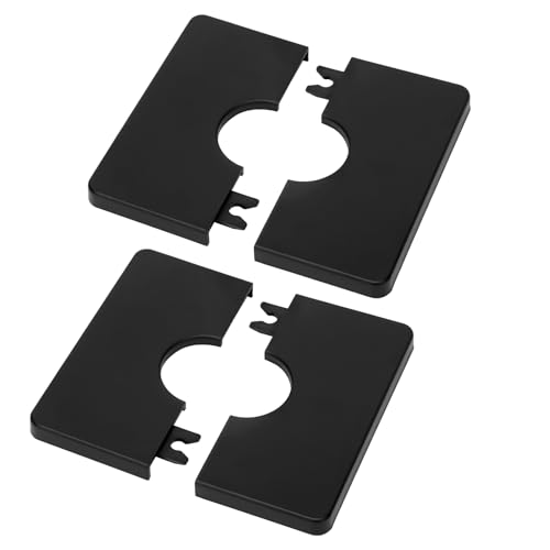 2 Pièces Cache-Tuyaux Carrés en Plastique ABS Autocollants, Couverture Décorative pour Tuyaux de Douche de 26 mm de Diamètre, Couvercles de Tuyau de Douche Plaque de Carrée, Noir