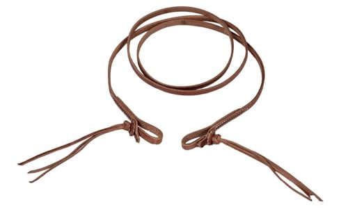 AJ Tack Oiled Harness Leather Rattlesnake Roper Reins - 5/8in x 7ft 9in
