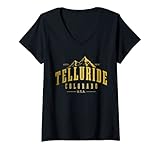 Photo Gallery donna telluride colorado sci snowboard vintage montagne maglietta con collo a v Photo Gallery donna telluride colorado sci snowboard vintage montagne maglietta con collo a v