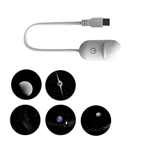 Image of SakerPlus USB Galaxy Projector, Mini Starry Sky Ceiling Light for Bedroom, Portable Planetarium Projection Lamp with USB Power for Room Atmosphere and Desk Decor (Projector+5 Slides)
