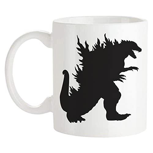 Fonhark - Godzilla Mug, Dinosaur, Monster, Godzilla, 11 Oz Novelty Coffee Mug/Cup, White