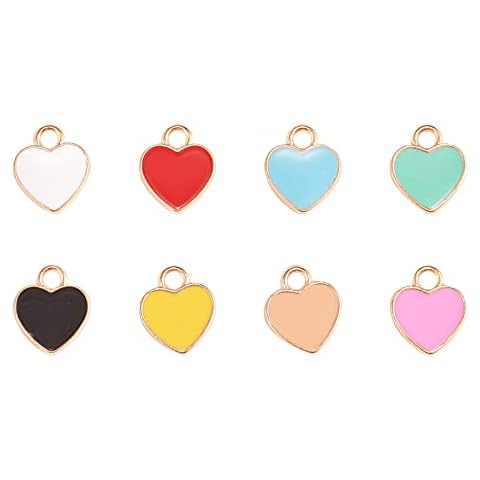 Airssory 100 Colourful Enamel Heart Charms Cover