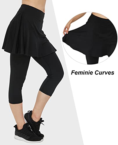 Cityoung-Women-Skorts-Pants-Capri-with-Attached-Skirt-Golf-Skirted-Leggings-Skirts-with-Leggings-Pockets-Workout