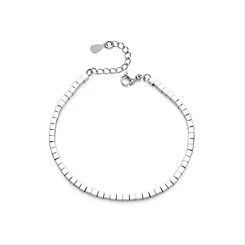 Pulsera para mujer geométrica con eslabones cuadrados y cierre ajustable All-Match