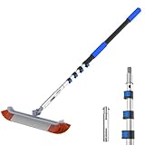 SKGPOLE 16FT Swimming Pool Pole with Brush, Upgraded Pool Pole Telescopic 16ft Heavy Duty with 19' Pool Brush Head, Adjustable Length 4 to 16 Feet, Universal Pole for Skimmer Net, Brush, Vacuum Head