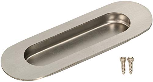 KOTARBAU® Stainless Steel Shell Handle 120 x 40 x 9 mm Oval Sliding Door Handle Recessed Sliding Door Handle Recessed Grip Shell Furniture Handle