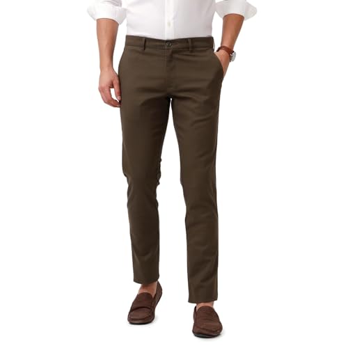 Image of BASICS Premium Cotton Stretch Formal Trousers for Men | Office Pants