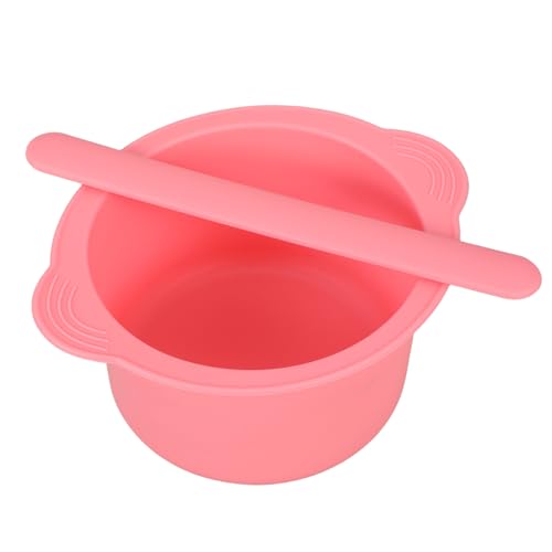 Tofficu Revestimiento de Silicona Antiadherente para Olla para Derretir Cera Rosa, Resistente al Calor con Fondo Plano, Adecuado para Depilación y Fabricación de Velas