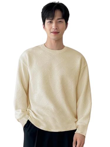 Image of GRECIILOOKS Men's Polycotton Regular Fit Solid Plain Casual T Shirt Stylish | Oversized Fit Full Sleeve T Shirt (Available in Plus Size)