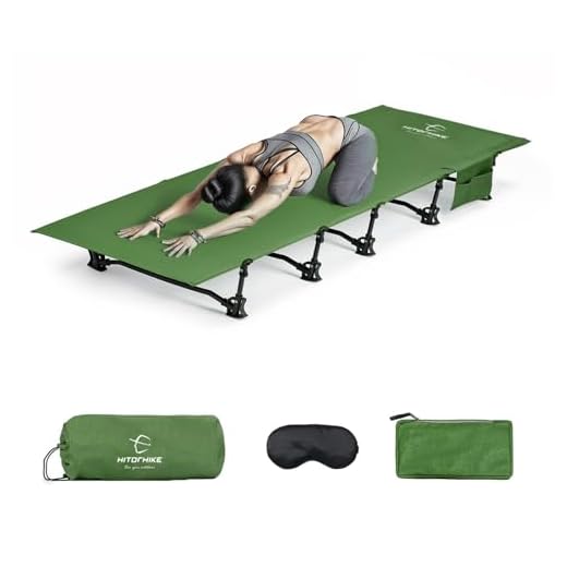 HITORHIKE Camping Cot Compact Folding Cot Bed for Outdoor Backpacking Camping Cot Bed (Green)
