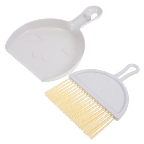 minkissy ミニほうきちりり 卓上用コンパクトクリーナー プラスチック製持ち運び簡単 家 車内掃除向け 軽量グレー