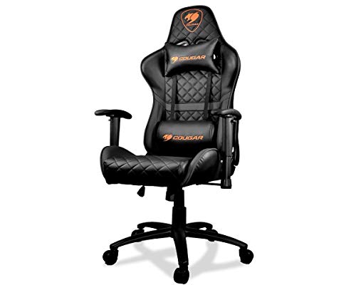 Cougar Armor One Gaming Chair with 180º Reclining and Height Adjustment (Black)