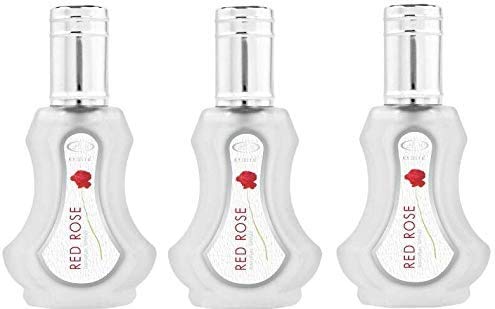 Parfum Al Rehab Musc Parfums Authentique Halal 35ml de Qualité Supérieure 35ml x 3 PCS (Red Rose)