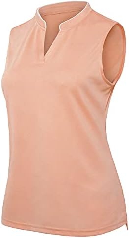 Women’s Sleeveless Golf Polo Shirt Breathable Athletic Workout Running Tennis Mesh Top
