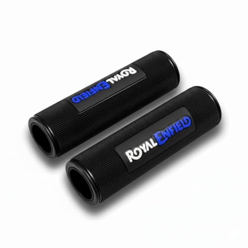 Image of EAZ Grip Covers for Royal Enfield Written, Universal for Royal Enfield Bikes, Set of 2pc (Blue)