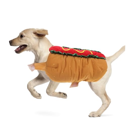 Disfraz divertido Hot Dog para perros y gatos talla M miniatura 6
