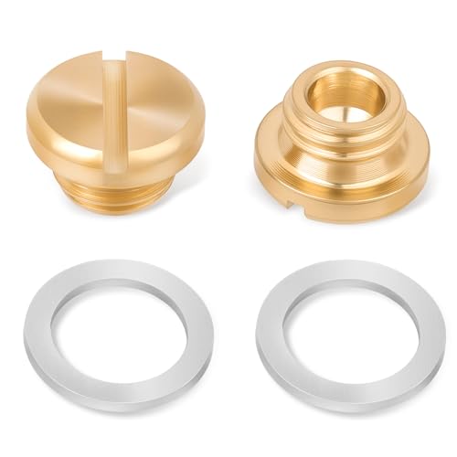 26-13 Brass Fuel Bowl Sight Plug & Gasket Kit, for Holley Carburetors, Compatible with Holley 4150, 4160, 4500, Street Avenger - 2 Pack