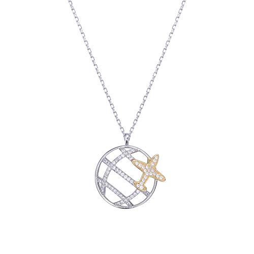 Collier argent S925 anti-ternissement pendentif terre géométrique chic