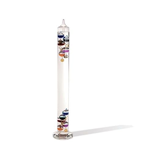 Galileo Glass Thermometer | 20-Inches Tall | Law of Physics | Indoor Room Temperature for Home House Office Desk Counter Tabletop | Holiday Gift Present