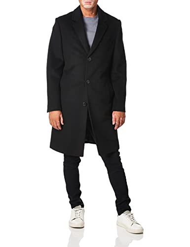 LONDON FOG mens Signature Wool Blend Coat, Black, 40 US