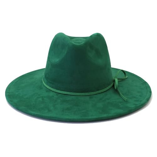 Image of Fedora Hats for Women Man with Big Wide Brim Classic Suede Panama Hat Western Outdoor hat