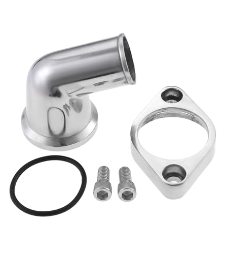 Aupoko 15° Swivel Water Neck Aluminum Polished Thermostat Housing Compatible with SBC&BBC Chevy 265 283 305 307 327 350 383 400 396 402 427 454 472 502 348 409