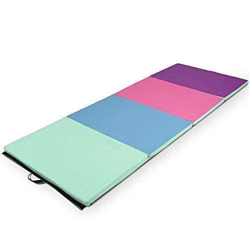 Giantex 4'X10'X2" Gymnastics Mat Folding Panel Thick Gym Fitness Exercise Christmas Gift (Green/Blue/Pink/Purple) #TOP6