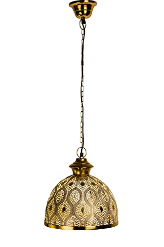 MAADES Orientalische Lampe Pendelleuchte Gold Afzal -2-32cm E27 Lampenfassung | Marokkanische Design Hängeleuchte… – Bild 8