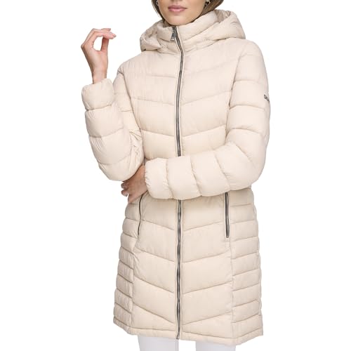 Doudoune légère à capuche femme DKNY galet taille S - 2