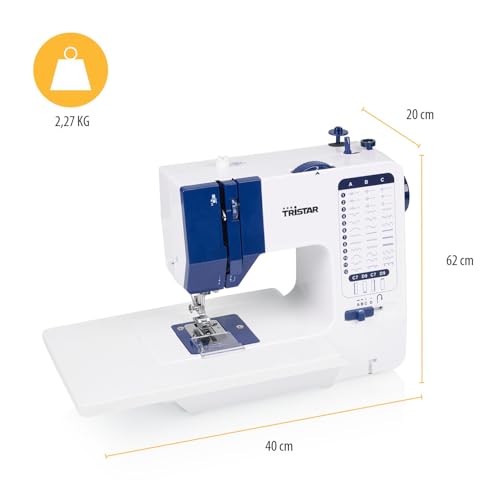 Miniatura 3 de Tristar Máquina De Coser Con 38 Puntadas, Mesa Extensible, Brazo Libre, Luz Led, Enhebrador Automático, Cortahilos, Control De Velocidad, Fácil De Usar, Sm-6005