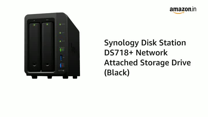 Synology Disk Station DS718+ Network Attached Storage Drive (Black