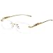 piscm Vintage Rimless Rectangle Sunglasses for Women Men,Trendy Gold Metal Frameless Square Sun Glasses Transparent Eyewear(Gold/Clear)