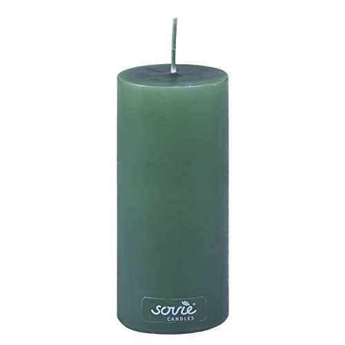 Sovie CANDLES Stumpenkerze DUNKELGRÜN, Ø 70mm x 150mm, ca. 82...