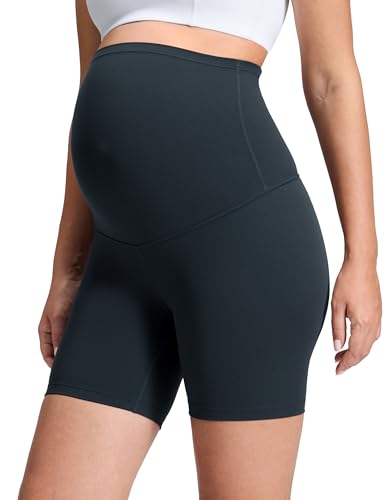 Image of CRZ YOGA Maternity Biker Shorts 6 inch | Butterluxe, Extremely Soft, Gentle Compression, Yoga, Super High Rise, U-shaped Belly, Pregnancy and Postpartum