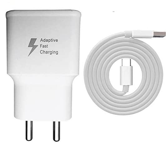 Image of Original 18W Fast Charger with QC 3.0 Mobile Charger Fast Charging Technology Compatible for Samsung Galaxy, VIVO, Realme, Oppo, and All Android Devices Including 1M USB to Type C Data Cable - (Adapter and Cable | White)
