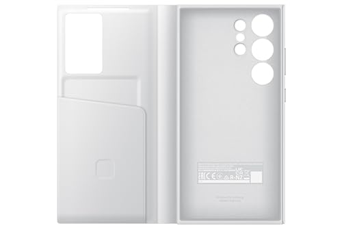 Image of Samsung Galaxy S24 Ultra S-View Wallet Phone Case polyurethane, Protective Cover with Smart Small Screen View, Finger Tap Control, Slim Design, Card Holder Pocket, US Version, EF-ZS928CWEGUS, White