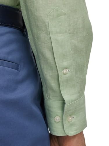 Paul Fredrick Men's Classic Fit Non-Iron Linen Solid Dress Shirt4