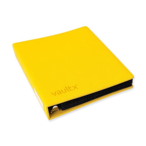 Image of Vault X Slim Ring Binder, 540 Cards, fits 9 Pocket Pages, Exo-Tec Material, 3 D-Ring Folder, for Trading Cards (Yellow)