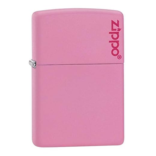 Zippo Pink Matte Logo Pocket Lighter