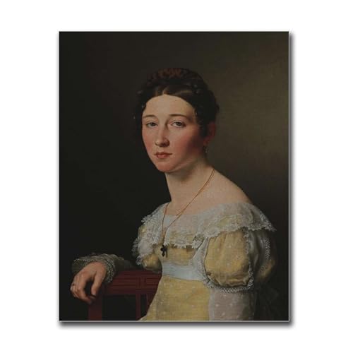 HSCFWYLN Poster Decorative Canvas Painting Vintage Lady Portrait Elegant French