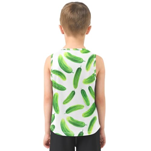 J JOYSAY Cucumber Vegetable White Boys Tank Top Sleeveless Muscle Shirts Quick Dry Kids T-Shirts 3-15T3
