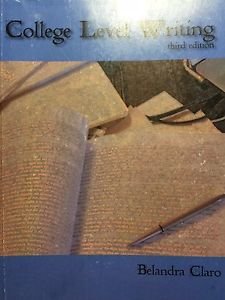 Paperback College Level Writing Third Edition Book