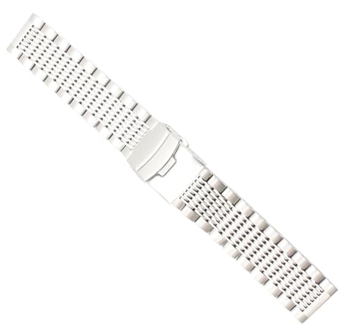 Bracelet montre acier 316L massif masculin à boucle double verrouillage
