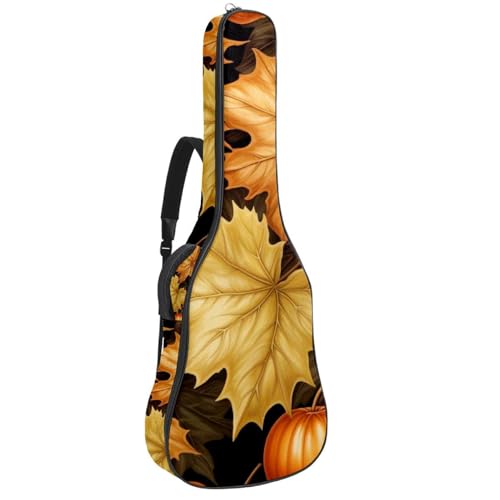 Sac pour guitare imperméable multicolore aux motifs de feuilles d'érable 42.9"
