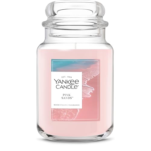 Yankee Candle Large Jar Scented Candle with up to 150 Hour Burn Time, Premium Plant Wax Blend for Consistent Burn, 22 oz Jar Candle with Room Filling Fragrance, Pink Sands