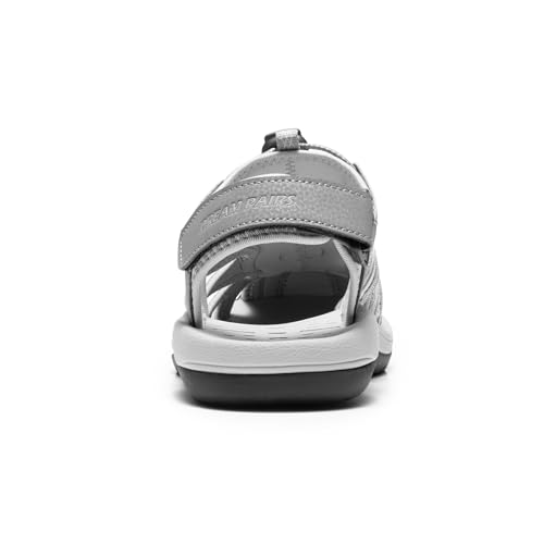 Image of DREAM PAIRS Men's 160912-M-NEW Adventurous Summer Outdoor Sandals, Grey /Black, 7