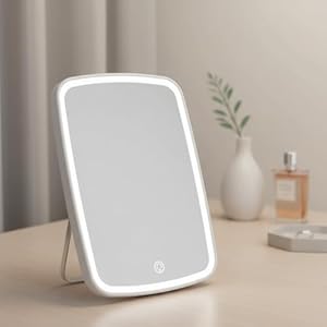 Mucola LED Schminkspiegel mit 7-Fach Vergrößerung – 33 LEDs, Touch-Steuerung & 3 Helligkeitsstufen – USB-aufladbarer Kosmetikspiegel, schwenkbar (0–90°), Vergrößerungsspiegel